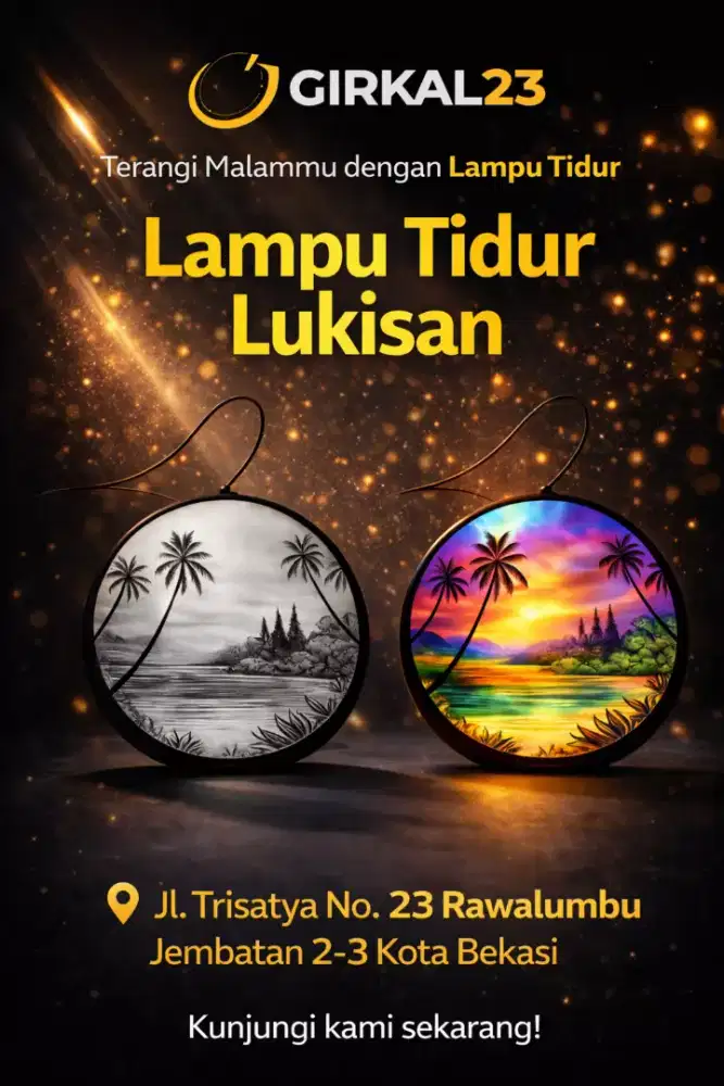 Lampu Tidur Lukisan Custom