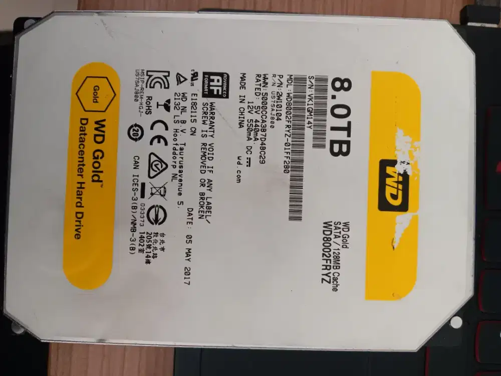 Hardisk WD Gold 8TB