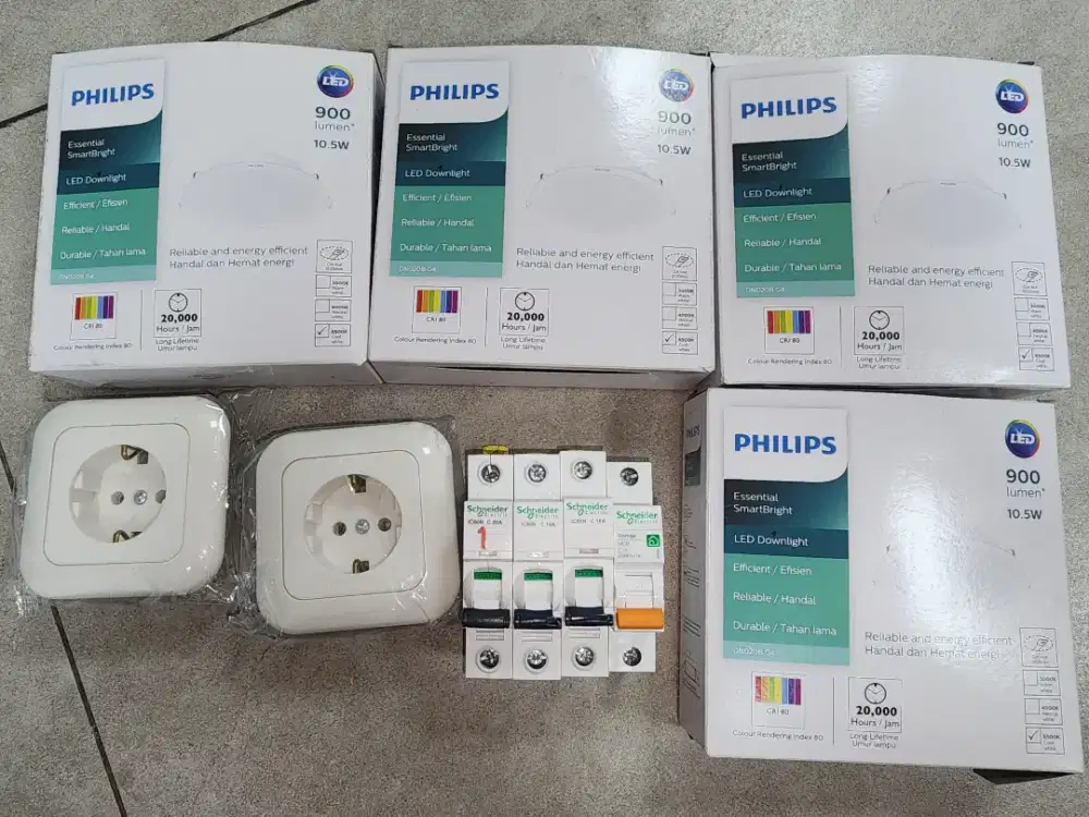Dijual MCB, Lampu Downlight, dan Stopkontak