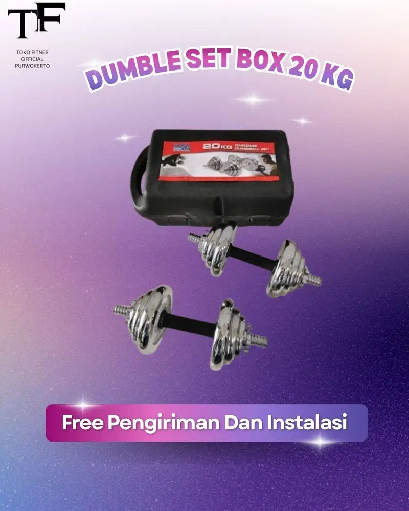 Jual Dumble Set Chrome 20 kg Total Fitnes, Bisa Cod, Free Ongkir!