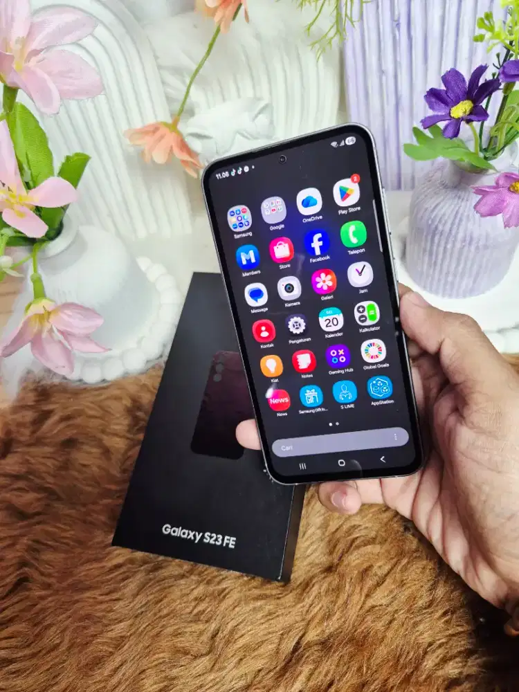 Hp samsung s23 fe 256gb second lengkap mulus Resmi sein Indonesia