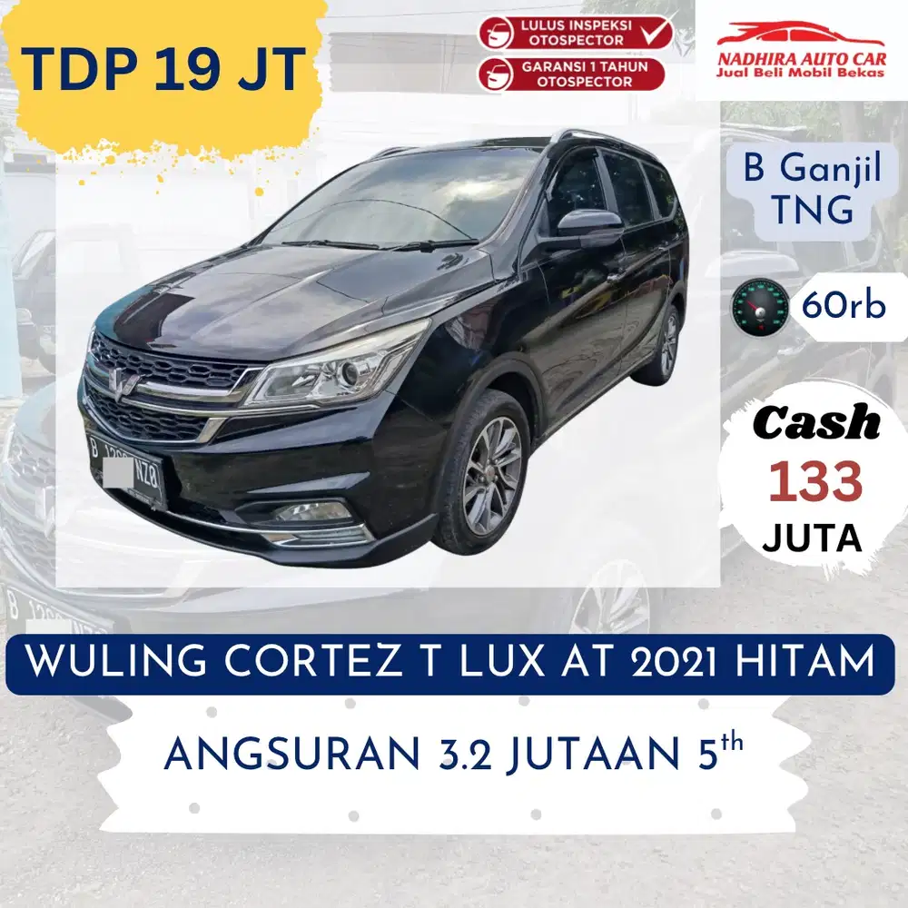 DP 19 Juta Wuling Cortez T Lux AT 2021 Hitam