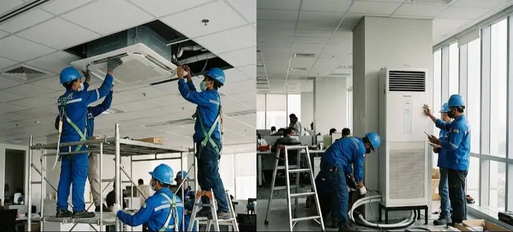JASA PENGERJAAN AC SPLIT & AC SENTRAL - INSTALASI, SERVICE & PERAWATAN