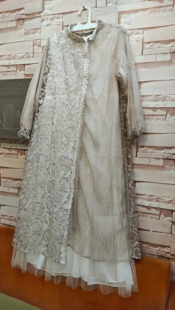 gamis brukat, gamis rompi lepas