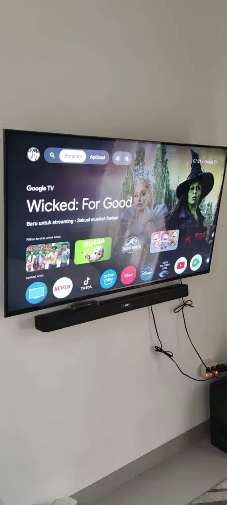 TV Sony Bravia Google Smart TV 55 inch dan 1set SONY Soundbar Speaker