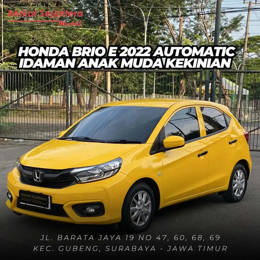Tdp 20juta honda brio e satya AT 2022 kuning full ori surabaya