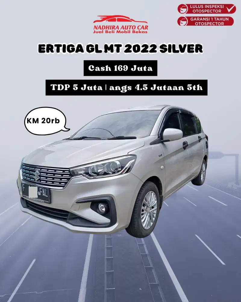DP 5 Juta Aja Ertiga GL MT 2022 silver