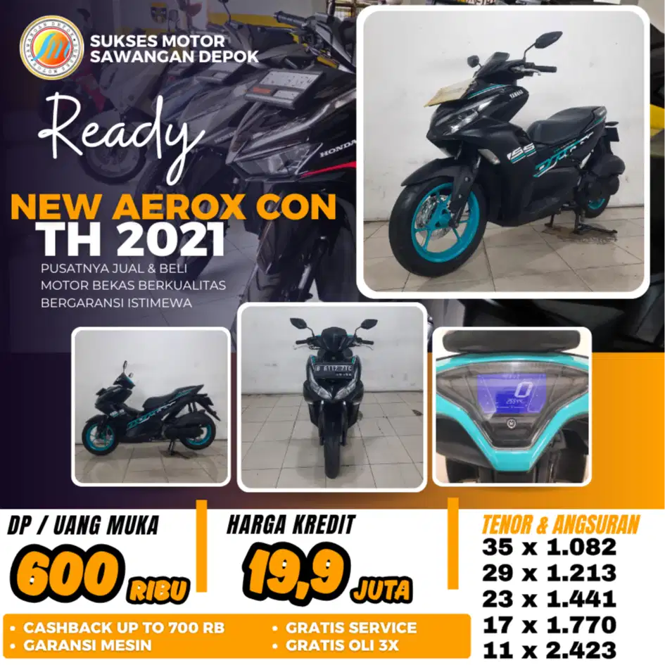 YAMAHA AEROX NEW CON TH 2021 MULUS BISA CASH KREDIT SUKSES MOTOR