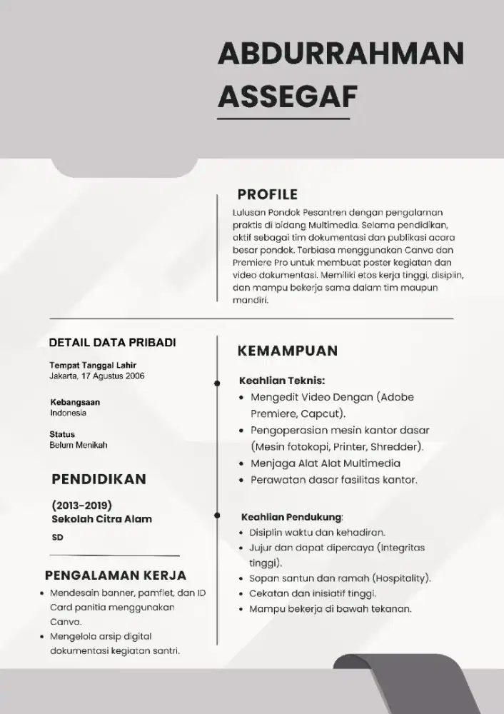 Saya sedang mencari lowongan pekerjaan