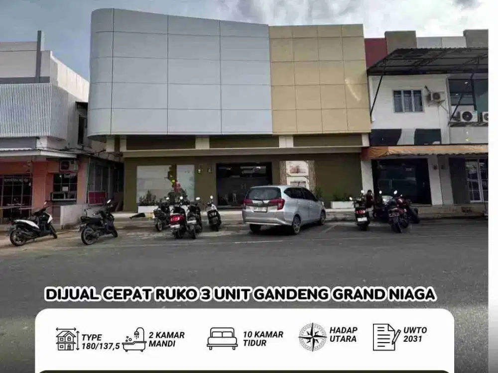 Dijual cepat ruko 3 unit Gandeng full renovasi Grand niaga mas batam center