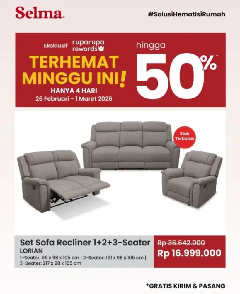 Sofa set recliner lorian brown