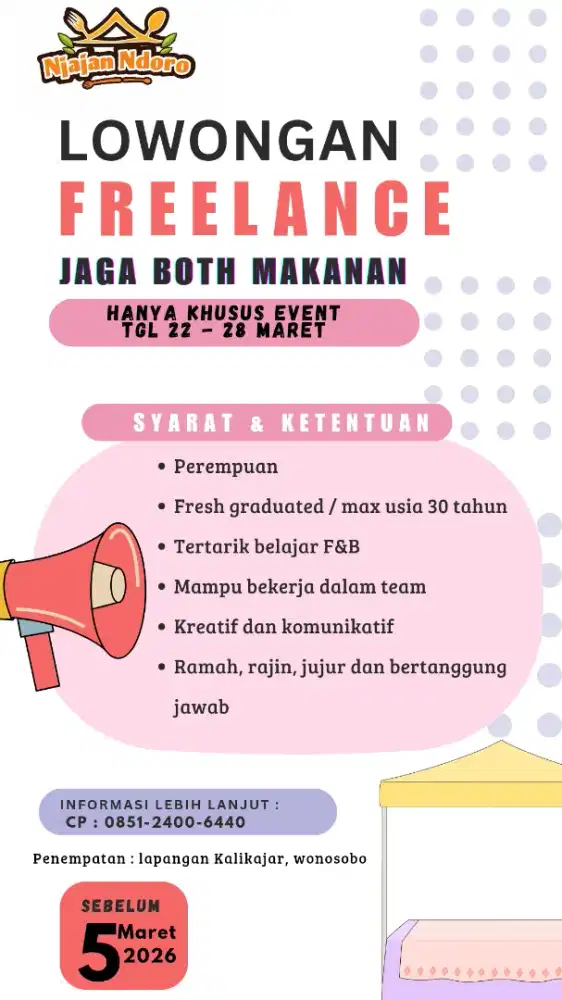 Freelance jaga booth