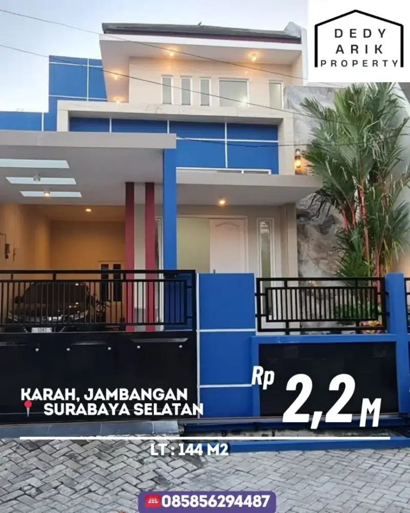 Rumah 2 Lantai Siap Huni Karah Surabaya | 4+1 KT | LT 8x18 | SHM |