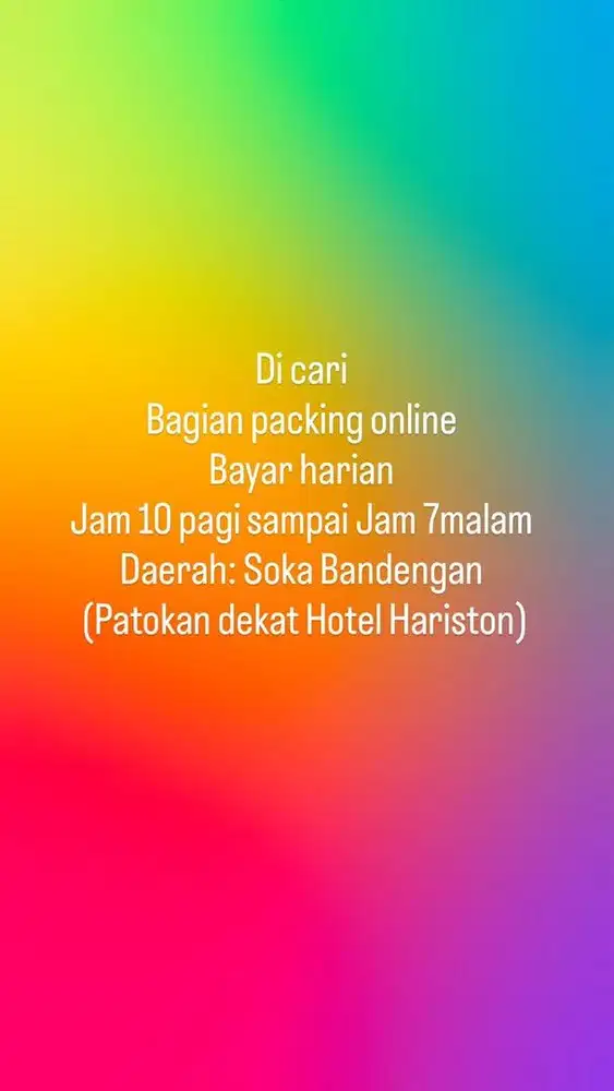 PACKING (ONLINE) bayar harian