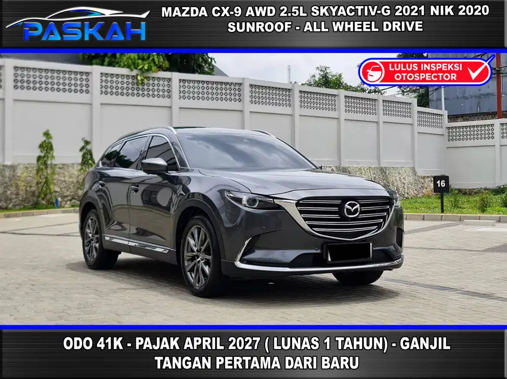 Mazda CX9 AWD 2021 4x4 AWD SUNROOF PAJAK=APRIL-2027 Odo=48k BUNGA=4.5%