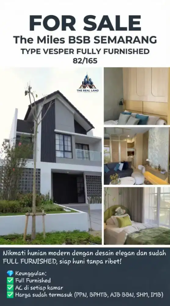 RUMAH DIJUAL FULL FURNISHED SIAP HUNI MEWAH DI THE MILES SMARTHOME BSB