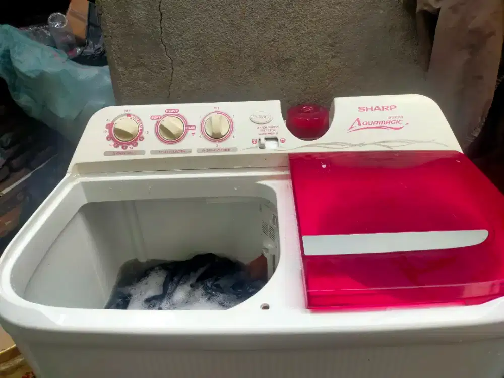 jual cet mesin cuci tabung dua