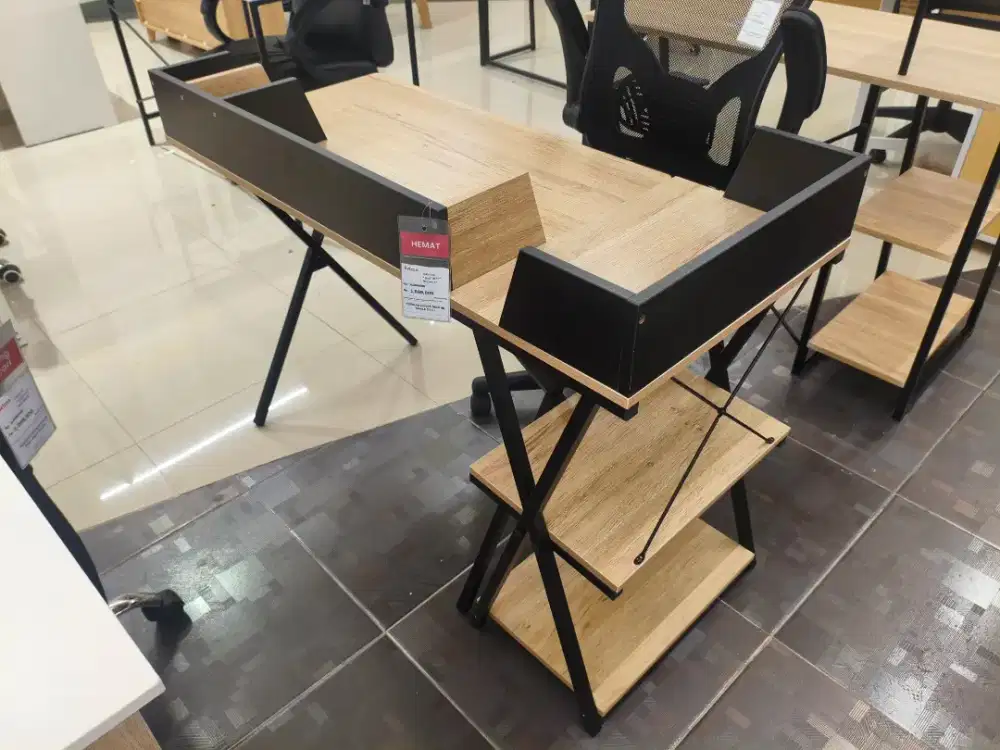 Ferdian Office Desk + Rak Samping – Meja Kerja Minimalis Serbaguna