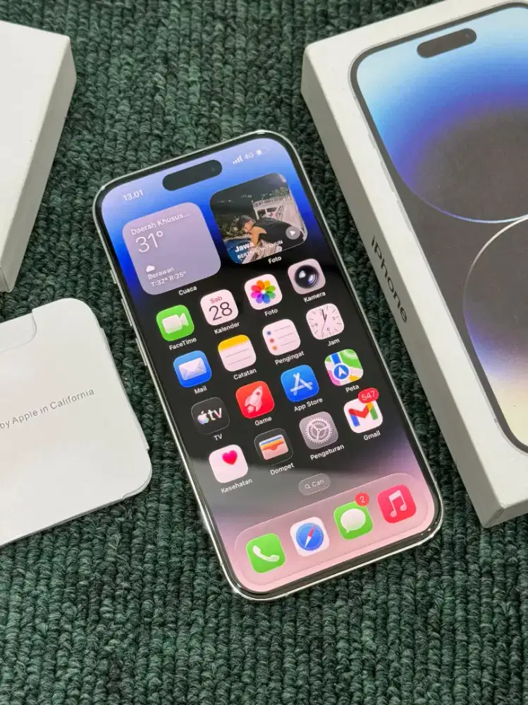 Iphone 14 pro inter all op 256GB HB 85% original lengkap nominus