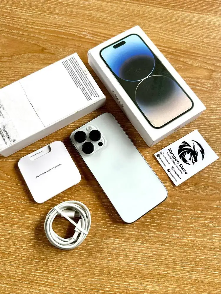 iphone 14 pro 128gb warna silver fullset mulus