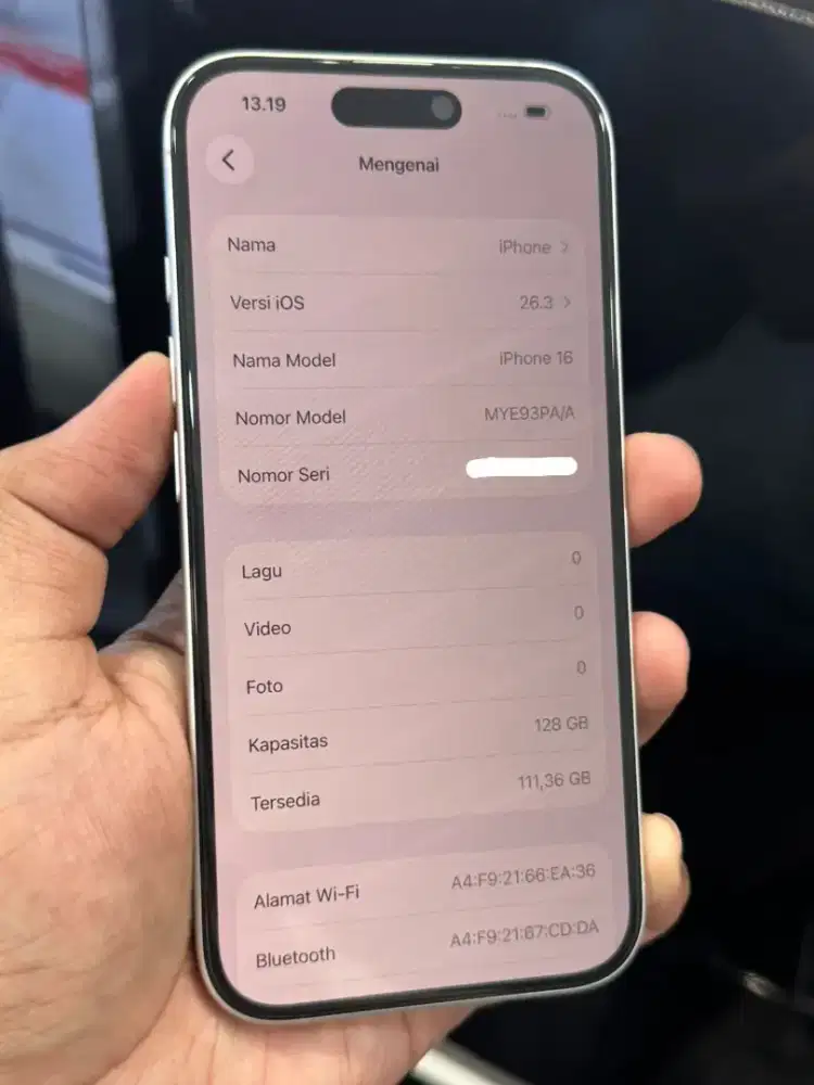 iPhone 16 128gb White Resmi iBox Fullset Mulus. Hb 100%