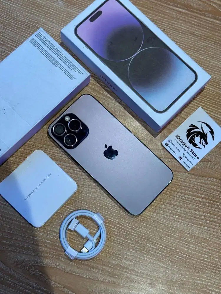 iphone 14 pro max 256gb warna deep purple fullset mulus