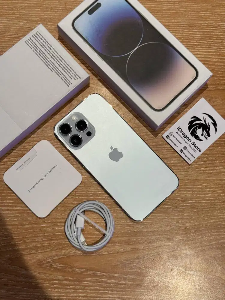 iphone 14 pro max 256gb warna silver fullset mulus