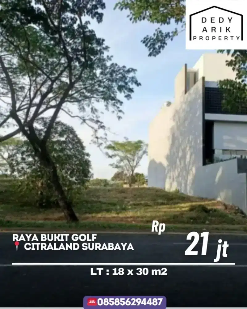Kavling Raya Bukit Golf Internasional Citraland 18x30