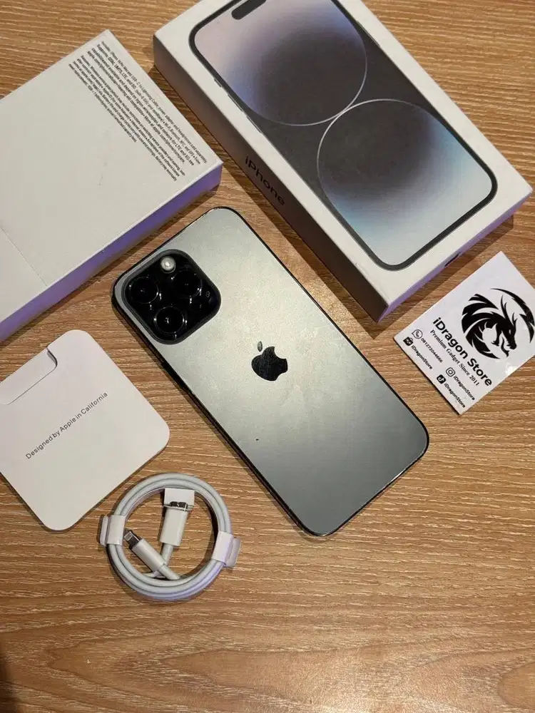 iphone 14 pro max 512gb warna space black fullset mulus