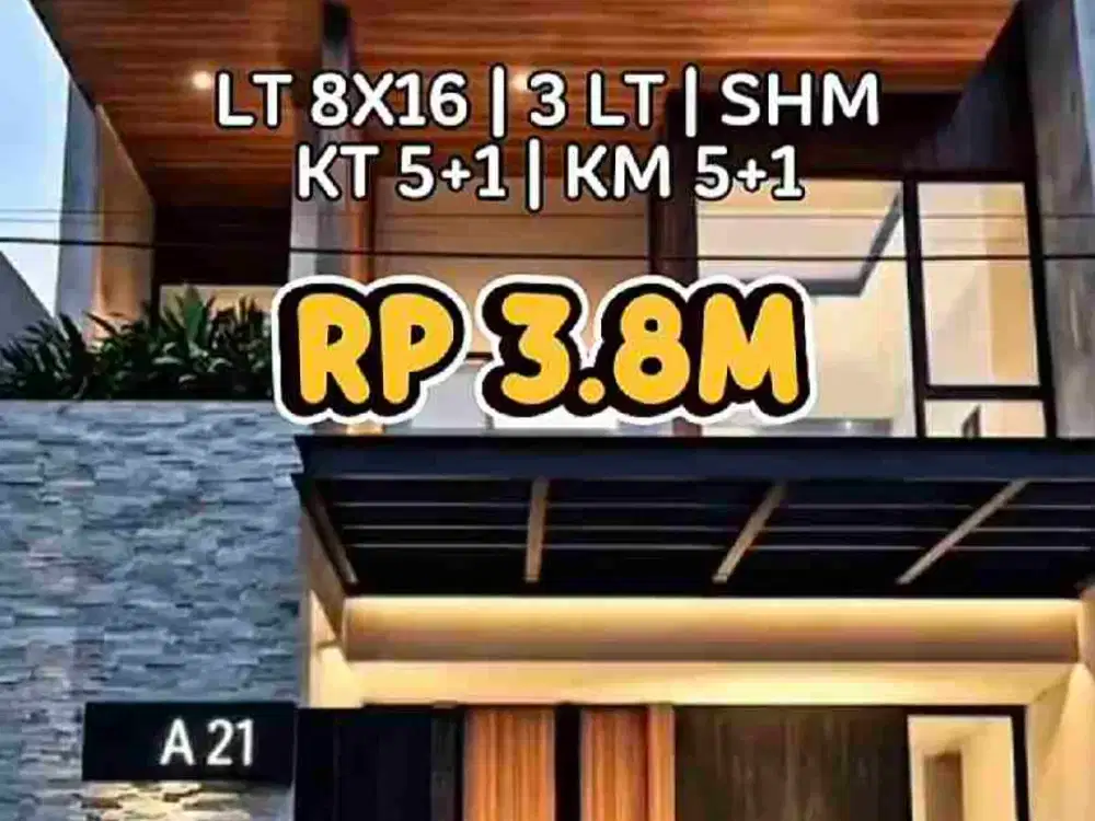 Wilson Rumah 3 lantai uk 8x16 di citra garden 5