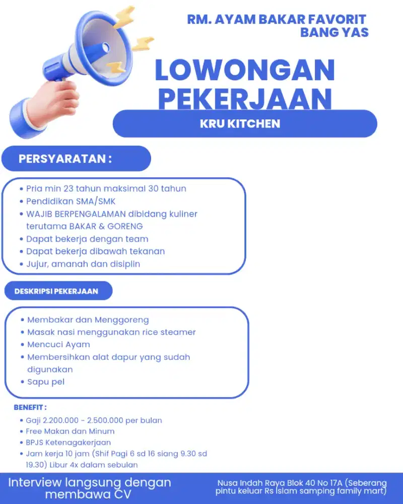 Lowongan Kru Kitchen