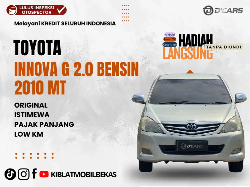 TOYOTA KIJANG INNOVA G 2.0 MANUAL BENSIN 2010 ORIGINAL ISTIMEWA