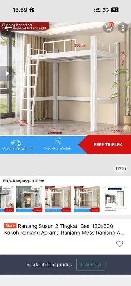 Ranjang Susun 120 x 200