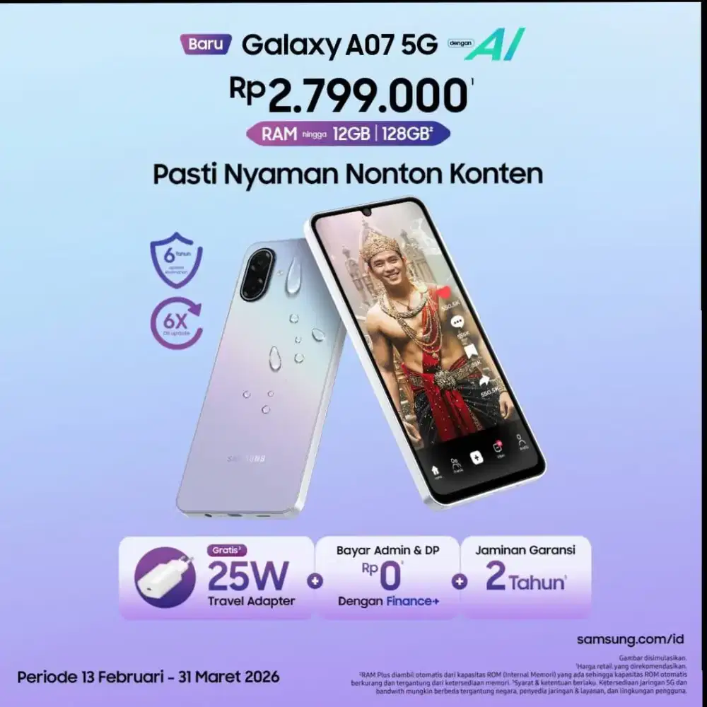 SAMSUNG A07 5G READY STOK
