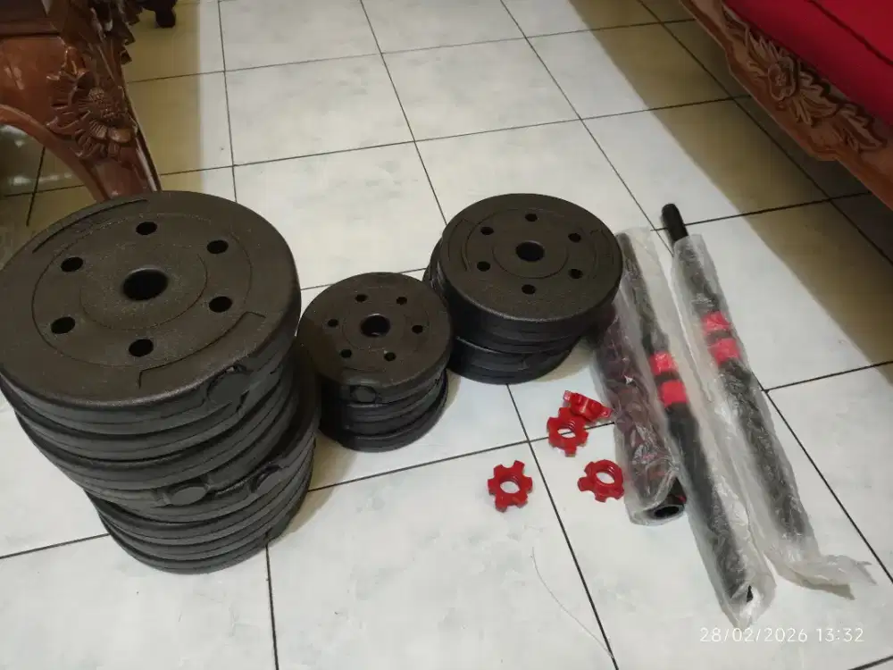 Dumbell barbell set 40kg pvc