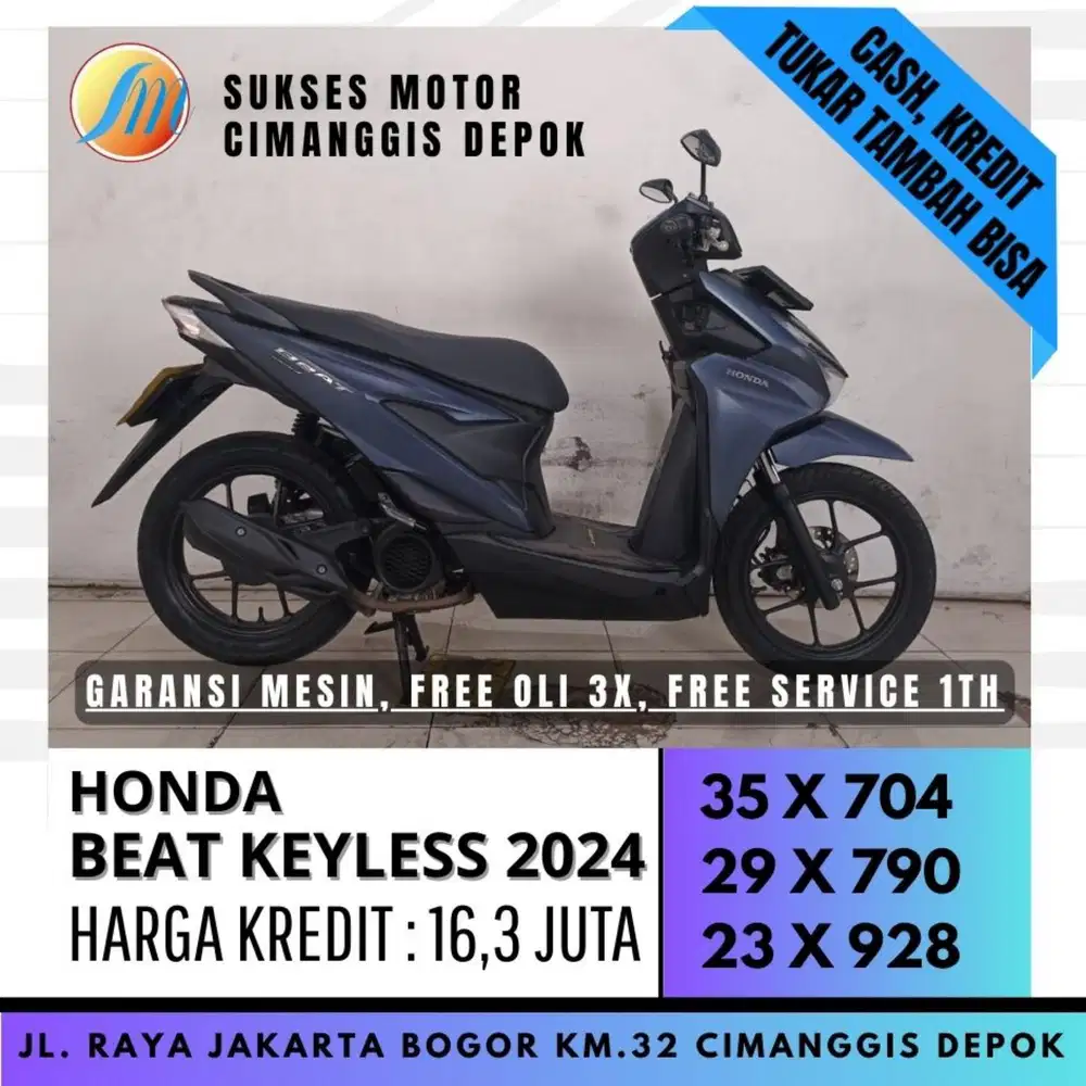 BEAT KEYLESS 2024 DI SUKSES MOTOR DP 600 AJA UNIT MULUS