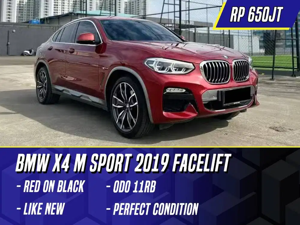 BMW X4 M Sport 2019 NIK 2018 Facelift Red on Black Merah MSport X 4