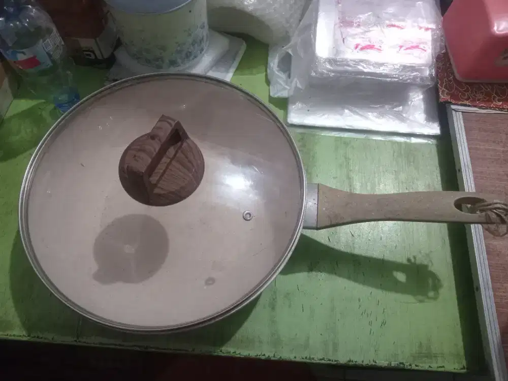 Wokpan 28cm bolde +  tutup kaca