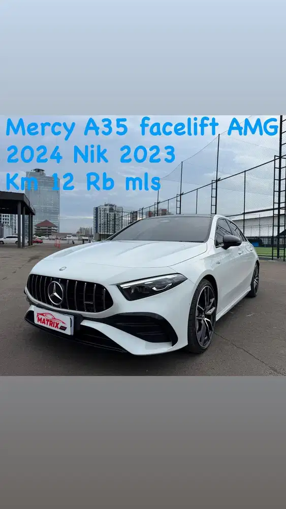 Mercy A35 amg facelift 2024 Nik23 white on black Siap pakai