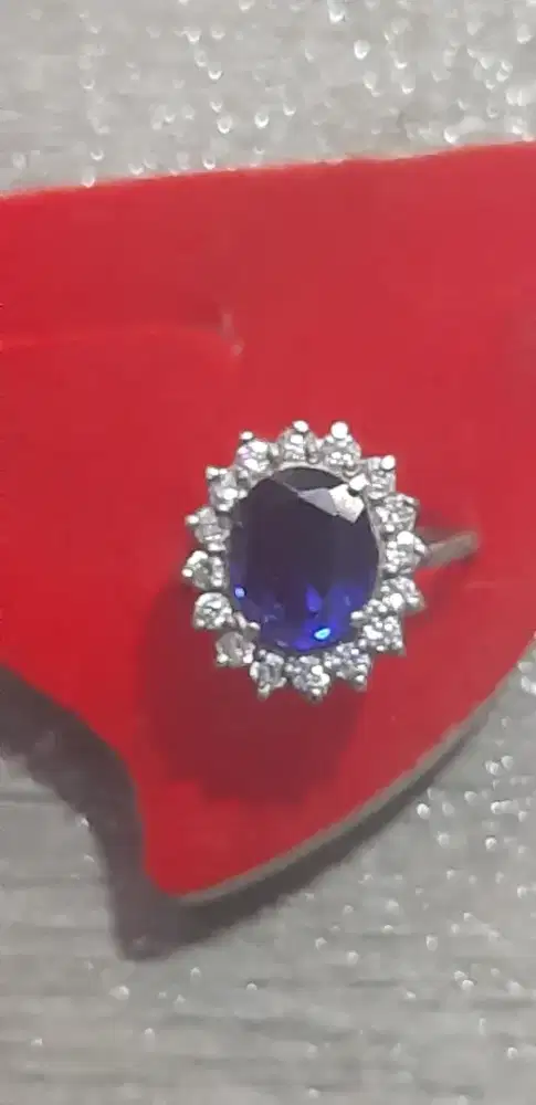 Natural batu cincin permata ring perak