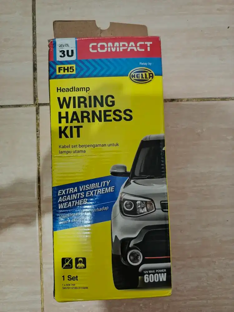 RELAY SET HEADLAMP LAMPU UTAMA SOKET H4, 3 RELAY. MERK HELLA FH5