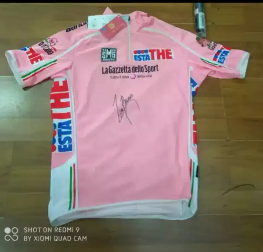 Jersey sepeda SANTINI original 100%  dgn tandatangan Ivan basso