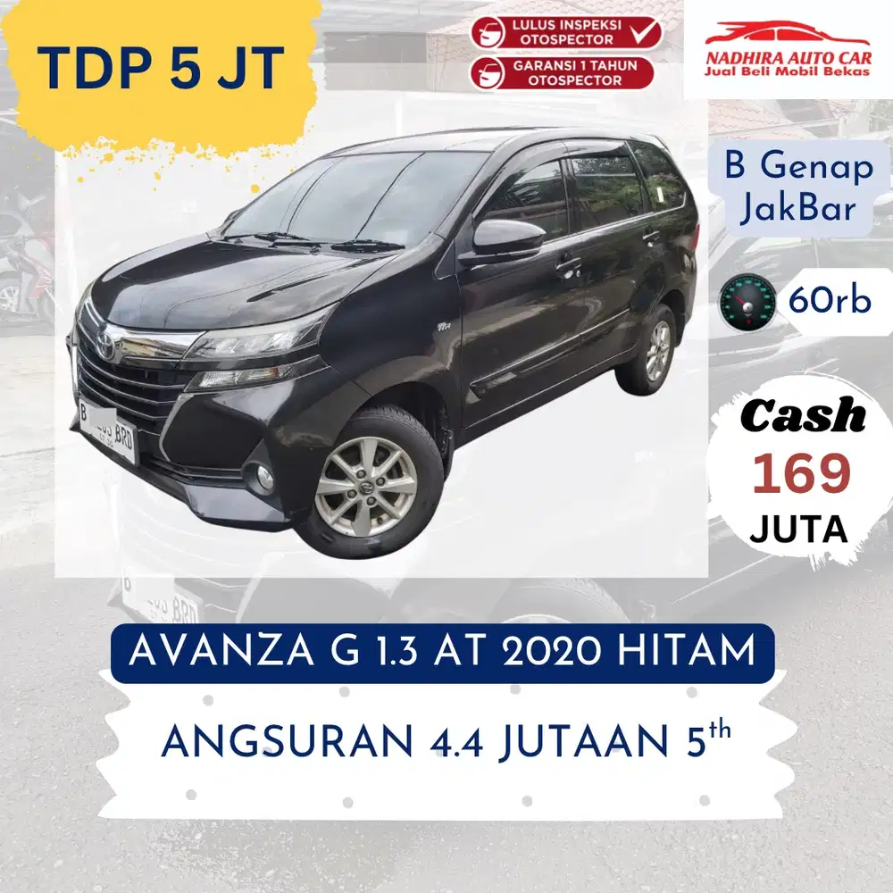 DP Hanya 5 Juta Avanza G 1.3 AT 2020 Hitam