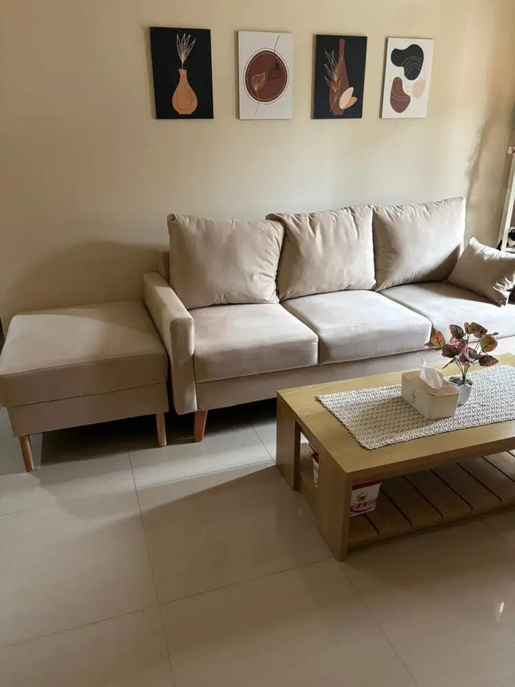 Sofa 3 seat plus 1 stool