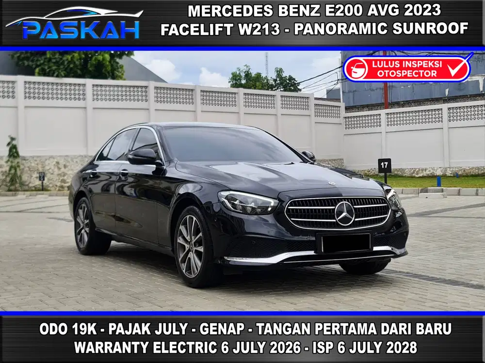 Bunga=4% GENAP TAX=JULY ODO=19K E200 AVANTGARDE 2023 e 200 AVG 2023