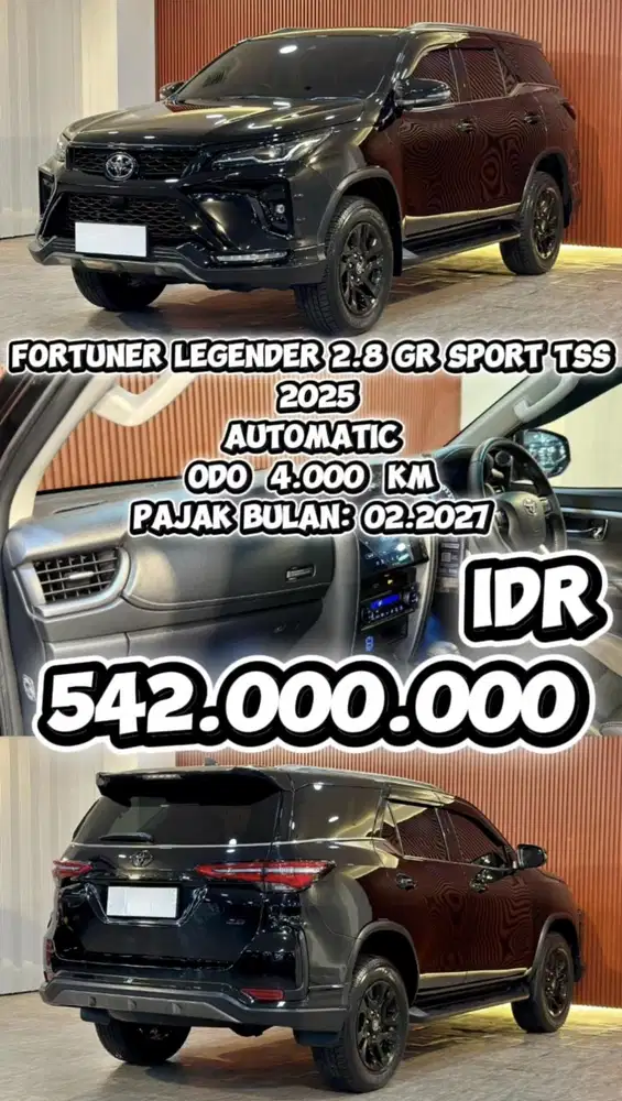 [ ODO 4.000 KM ] FORTUNER LEGENDER 2.8 GR SPORT TSS 2025