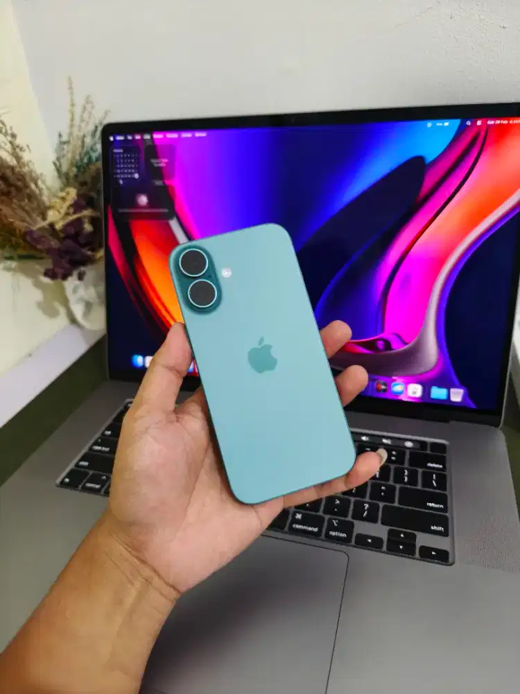 Iphone 16 128gb ibox teal fullset like new