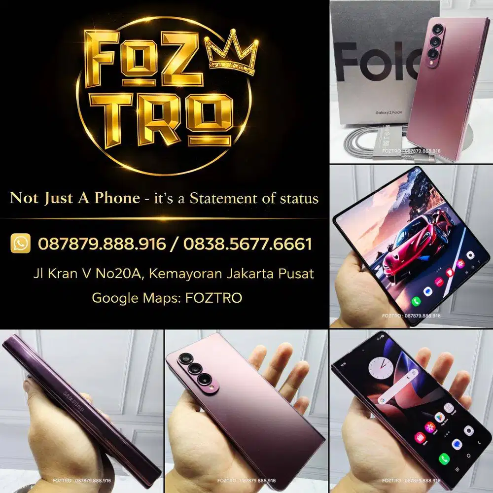 Samsung Galaxy Z Fold 4 12/256GB Exclusive Burgundy Fullset Resmi SEIN