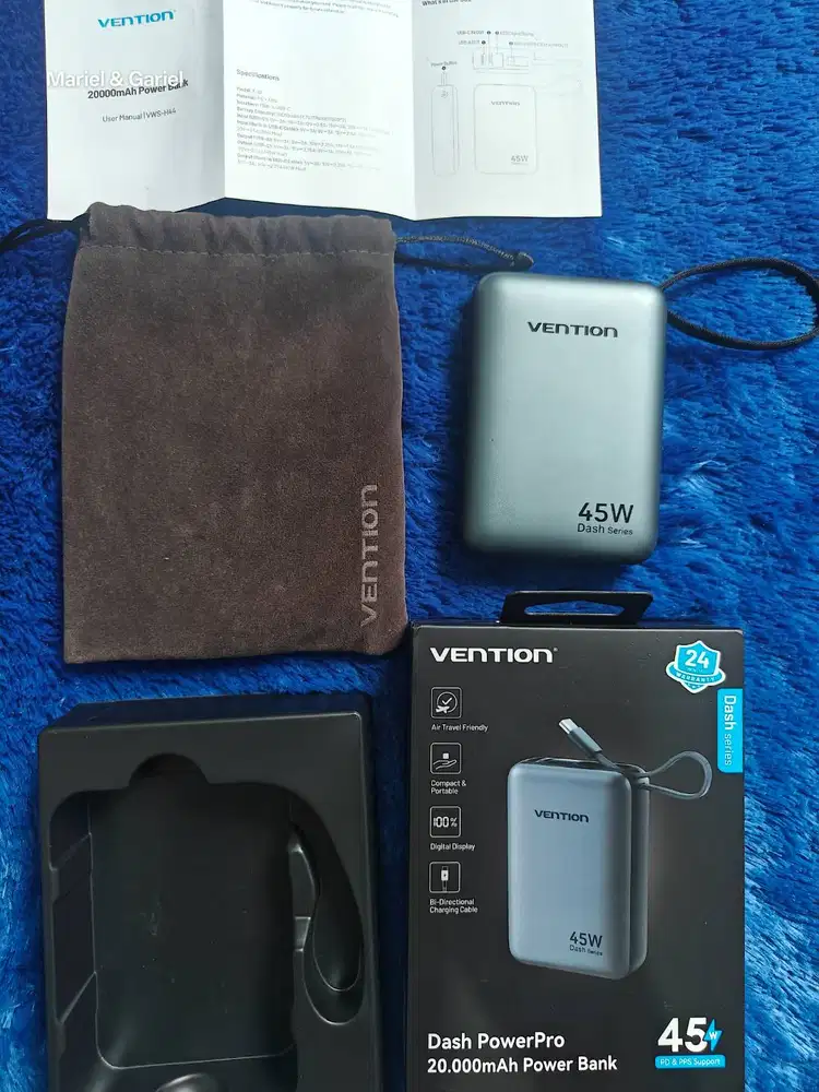 Powerbank Vention Dash 45w 20000 mAh Fast Charger PPS QC 3.0 PD