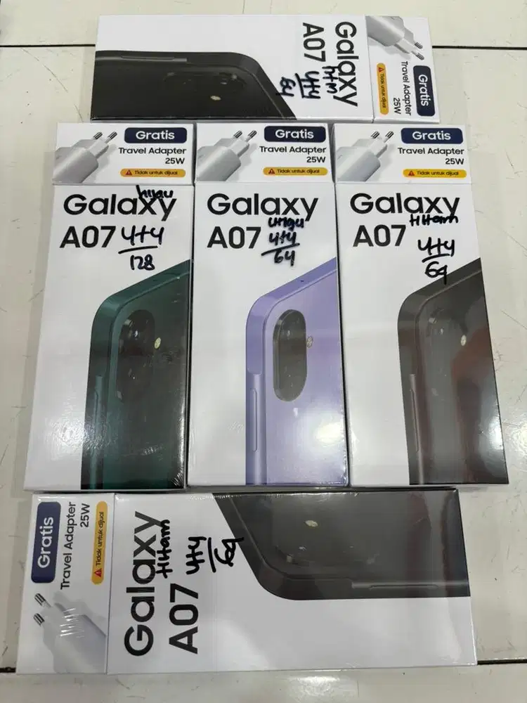 SAMSUNG A07 4+4/64 +ADAPTOR BARU SEGEL RESMI